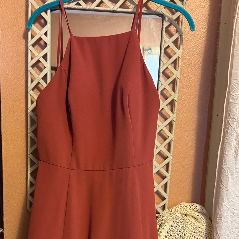 DB Studio Celebrate Rust Red Spaghetti Strap Dress celebrate DB Studio